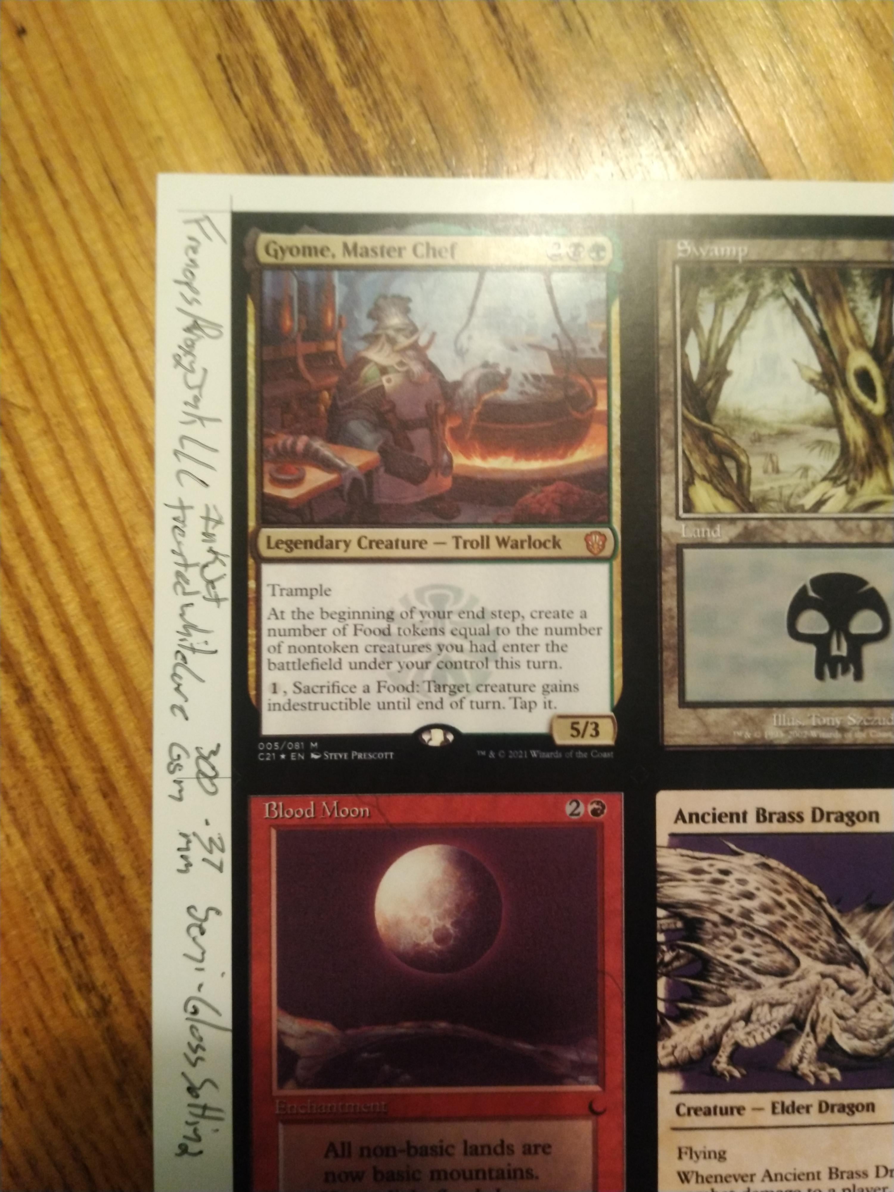 Printed MTG proxy on treated white core semi-gloss paper